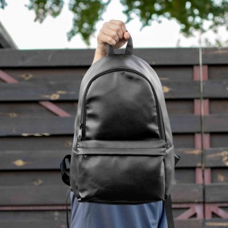 Стильный молодежный городской рюкзак TEST черный из эко кожи для повседневной но. . фото 8