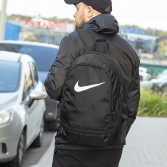Спортивный рюкзак мужской черный тканевой nike trak молодежный городской портфел. . фото 8