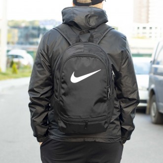 Спортивный рюкзак мужской черный тканевой nike trak молодежный городской портфел. . фото 2