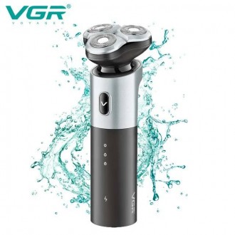 Мужская
аккумуляторная водонепроницаемая электробритва для гладкого бритья VGR V. . фото 3