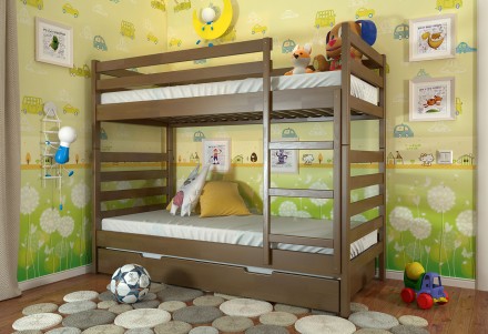 Двухъярусная кровать Рио 80x190 - детская или подростковая кровать украинской фа. . фото 4