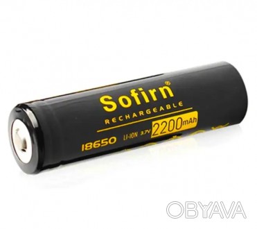 Акумулятор Sofirn 2200 mAh Li-Ion 18650
Ціна за 1 штуку
Характеристики:
	Літій-і. . фото 1