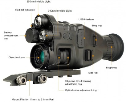 Монокуляр нічного бачення Henbaker CY789 до 400 м + Wi-Fi з кріпленням
Монокуляр. . фото 4