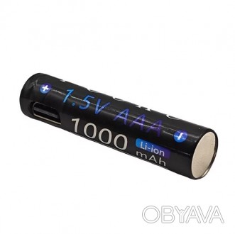 Акумулятор AAA Fcoku 1.5v 1000mah (з зарядкою від Тype-C) 
Ціна вказана на 1 шт.. . фото 1