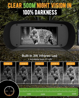 Бінокль нічного бачення NV500 5X 1080P (до 500м) Full Dark IR + карта 32G
Особли. . фото 10