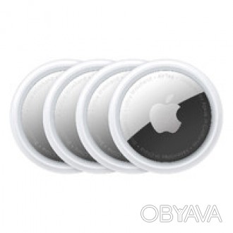 Трекер Apple AirTag в виде портативного брелока с круглым корпусом крепится к кл. . фото 1