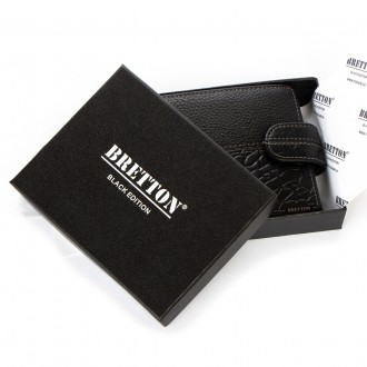 Мужской кожаный кошелек Bretton, серия Black Edition. Изготовлен из мягкой натур. . фото 6