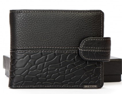 Чоловічий шкіряний гаманець Bretton, серія Black Edition. Виготовлений із м'якої. . фото 5