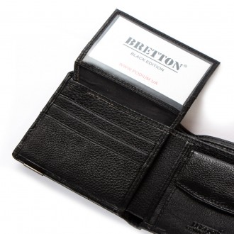 Чоловічий шкіряний гаманець Bretton, серія Black Edition. Виготовлений із м'якої. . фото 4