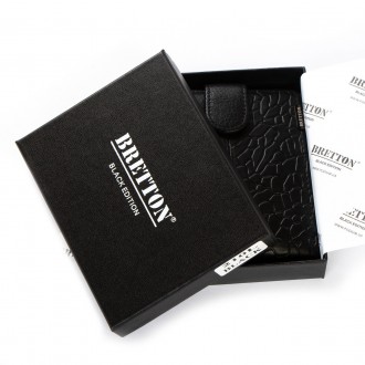 Чоловічий шкіряний гаманець Bretton, серія Black Edition. Виготовлений із м'якої. . фото 8