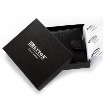 Мужской кожаный кошелек Bretton, серия Black Edition. Изготовлен из мягкой натур. . фото 8