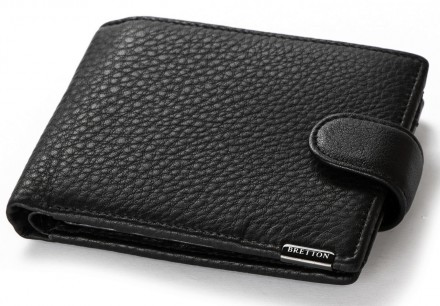 Чоловічий шкіряний гаманець Bretton, серія Black Edition. Виготовлений із м'якої. . фото 2