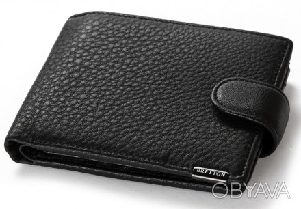 Мужской кожаный кошелек Bretton, серия Black Edition. Изготовлен из мягкой натур. . фото 1