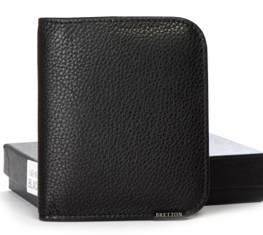Чоловічий шкіряний гаманець Bretton, серія Black Edition. Виготовлений із м'якої. . фото 3