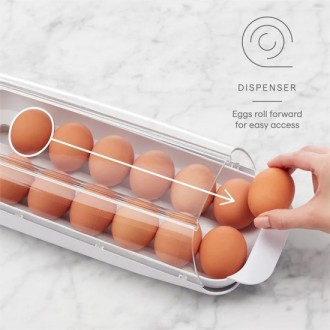 Лоток під нахилом для зберігання яєць у холодильнику на 12шт з висувним лотком.
. . фото 5