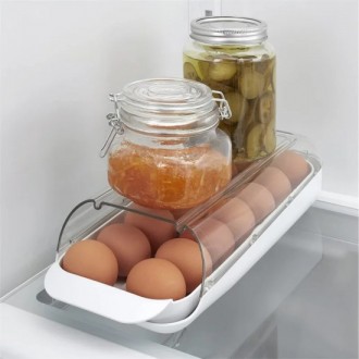 Лоток під нахилом для зберігання яєць у холодильнику на 12шт з висувним лотком.
. . фото 3