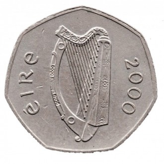 Ірландія 50 пенсів 1970-2000 рік №1635. . фото 3