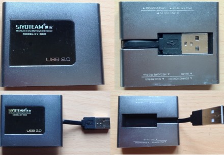 Mini Multi in One Memory Card Reader USB hub Siyoteam SY-660 Aluminum case 15 in. . фото 2