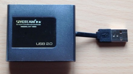 Mini Multi in One Memory Card Reader USB hub Siyoteam SY-660 Aluminum case 15 in. . фото 6