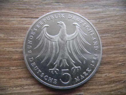 Німеччина - Германия › Федеративная Республика ФРГ 5 марок, 1984 рік №1340
Герма. . фото 3