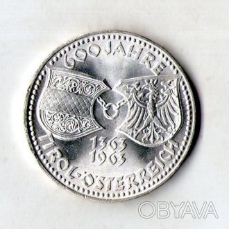 АВСТРІЯ 50 шиллингів 1963 рік ювілейна срібло 20 гр. №008А. . фото 1