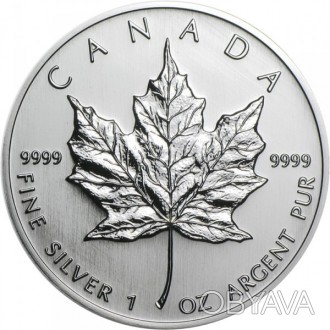 Канада 5 долларов, 2004-2020 Кленовый лист срібло 0.999, 31.39g, ø 38mm 1 унція. . фото 1
