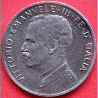 Италия 1 чентезимо, 1908-1918 Виктор Эммануил III Медь, 1g, ø 15mm №1309. . фото 3