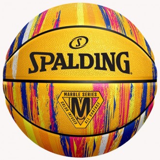 Барвистий баскетбольний м'яч Spalding Marble Series має міцну конструкцію із вис. . фото 2