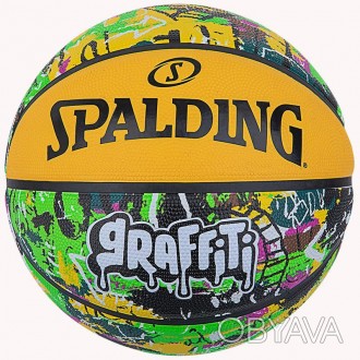 Баскетбольний м'яч Spalding Graffiti виконаний у сучасному дизайні із високоякіс. . фото 1