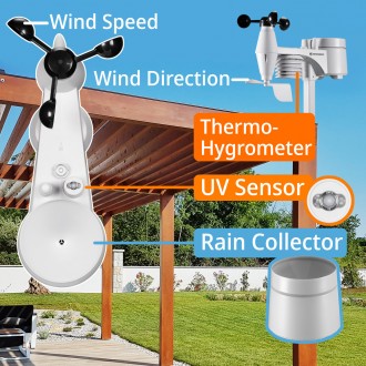 Метеостанция домашняя Bresser WIFI ClearView Weather Center 7-in-1 Sensor (70025. . фото 8
