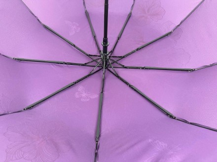 Женский полуавтоматический зонтик с принтом цветочков и бабочек от производителя. . фото 8