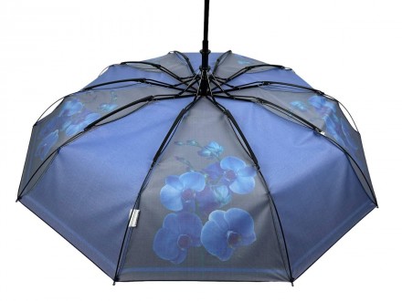 Женский полуавтоматический зонтик с принтом орхидей от производителя Toprain обе. . фото 7