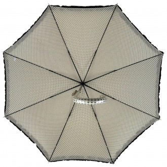 Зонтик трость с рюшами в горошек на 8 спиц - надежный защитник от дождя и ветра.. . фото 7