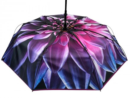 Женский полуавтоматический зонтик с цветочным принтом внутри от производителя Su. . фото 9