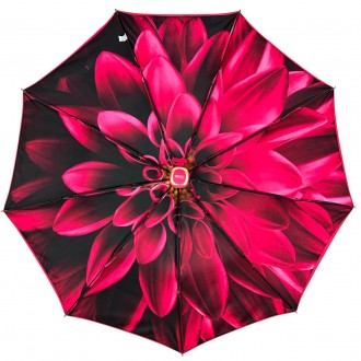 Женский полуавтоматический зонтик с цветочным принтом внутри от производителя Su. . фото 6