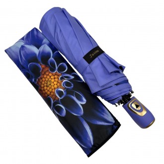 Женский полуавтоматический зонтик с цветочным принтом внутри от производителя Su. . фото 3