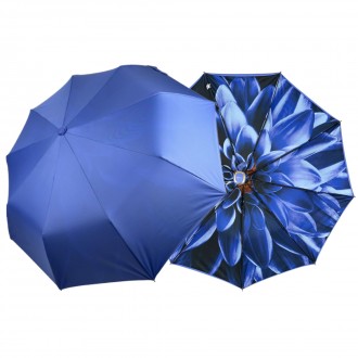 Женский полуавтоматический зонтик с цветочным принтом внутри от производителя Su. . фото 2