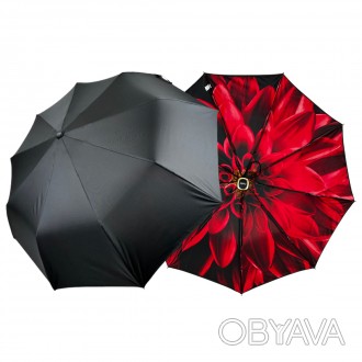 Женский полуавтоматический зонтик с цветочным принтом внутри от производителя Su. . фото 1