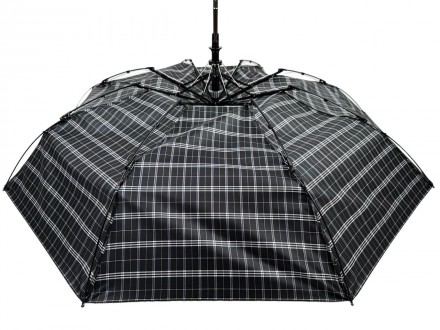 Зонт полуавтомат в клетку на 8 спиц от фирмы Susino, надежный и практичный защит. . фото 7