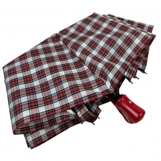 Зонт полуавтомат в клетку на 8 спиц от фирмы Susino, надежный и практичный защит. . фото 6