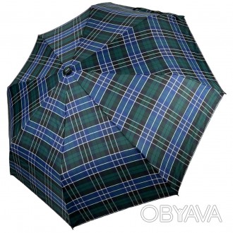 Зонт полуавтомат в клетку на 8 спиц от фирмы Susino, надежный и практичный защит. . фото 1