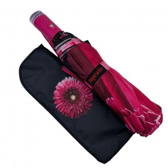 Женский полуавтоматический зонтик с цветочным принтом от производителя Toprain о. . фото 3