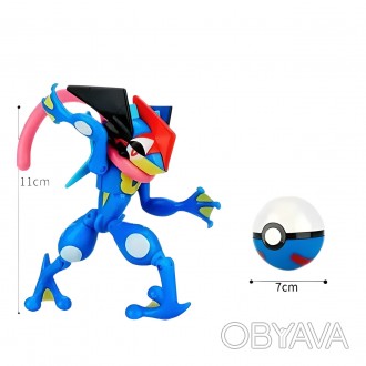 Игрушка Покемон-трансформер Эш-Грениндзя с Покеболом, 11 см
Покебол — это один и. . фото 1