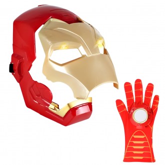 Интерактивный набор Железного человека 2в1 светящаяся маска с перчаткой - Iron M. . фото 2