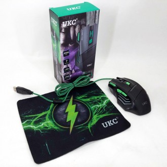 Мышка проводная игровая UKC 6967 с ковриком. Запорожье. фото 1 Мышка проводная игровая UKC 6967 с ковриком. Запорожье. фото 1