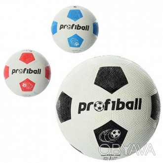 ![CDATA[М"яч футбольний розмір 4, гума Grain, Profiball, 3 кольори, сітка, кул.,. . фото 1