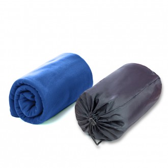 Флисовый дорожный плед 150*180 – одеяло с чехлом для кемпинга, туризма и п. . фото 3