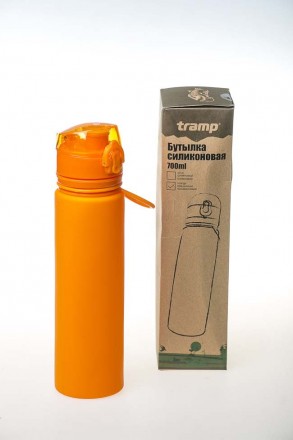 Бутылка силиконовая Tramp 700мл, оранжевая
Бутылка силиконовая Tramp 700ml olive. . фото 2