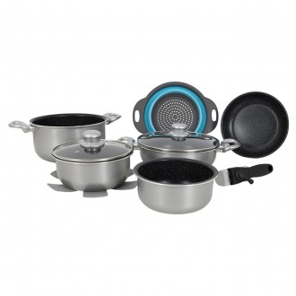 Набор посуды Gimex Cookware Set induction 9 предметов Silver (6977226)С набором . . фото 2