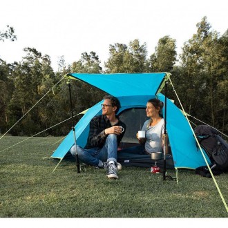 Трехместная надувная палатка Naturehike P-Series NH18Z033-P 210T/65D, голубойОпи. . фото 5